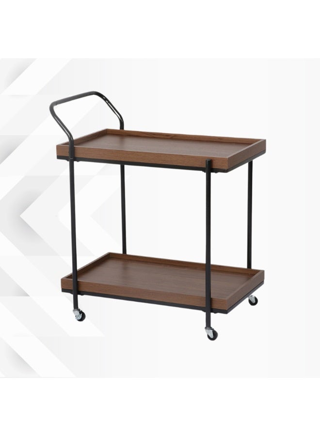 PixelsFurniture Pixels Furniture Rectangular 2-Tier Mobile Tea and Coffee Serving Trolley - Image 2