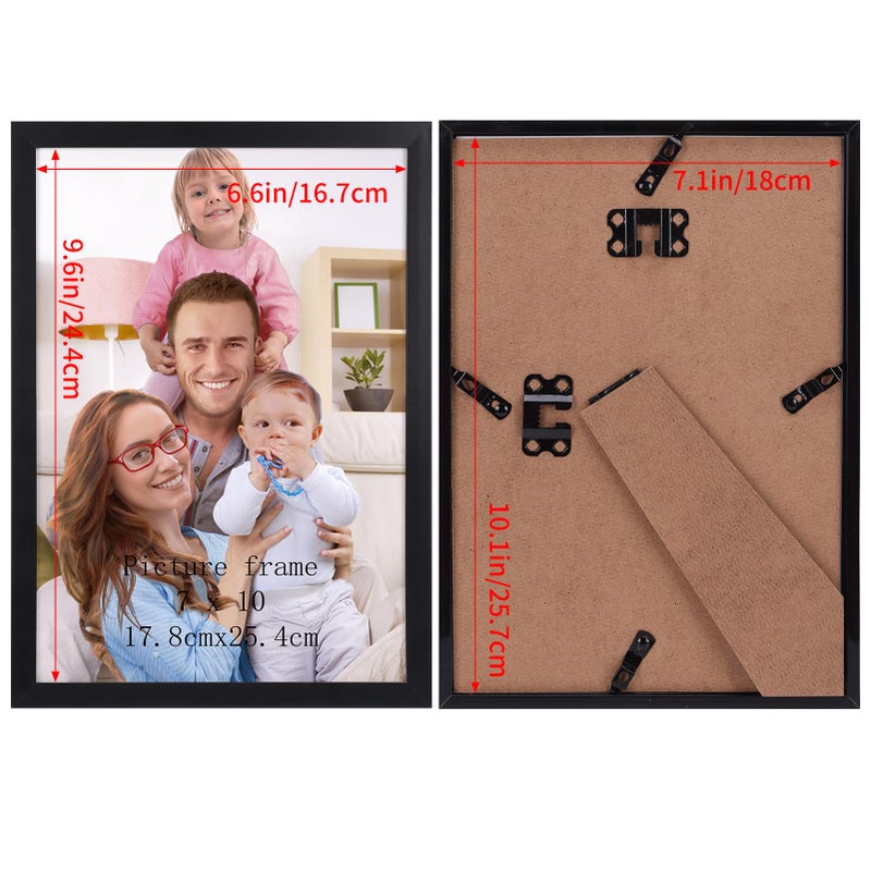 جيفت جاردن GiftGarden 7x10 إطار الصورة الأسود 7 في 10 إطار صور رفيع لعرض الجدار المنصية - Image 2
