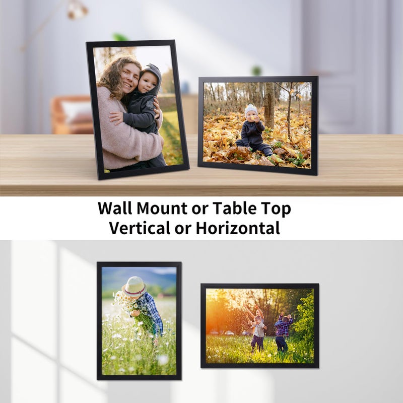 جيفت جاردن GiftGarden 7x10 إطار الصورة الأسود 7 في 10 إطار صور رفيع لعرض الجدار المنصية - Image 3