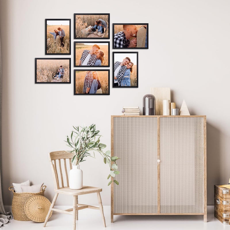 جيفت جاردن GiftGarden 7x10 إطار الصورة الأسود 7 في 10 إطار صور رفيع لعرض الجدار المنصية - Image 4