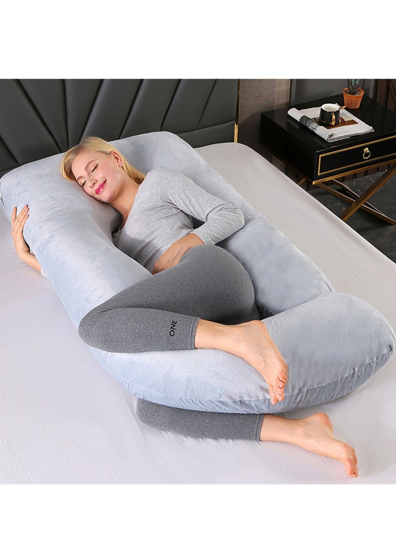 Crystal Velvet Maternity Pillow Maternity Belly Support Pillow Core Side Sleeping Pillow Waist Support Pillow - Image 2
