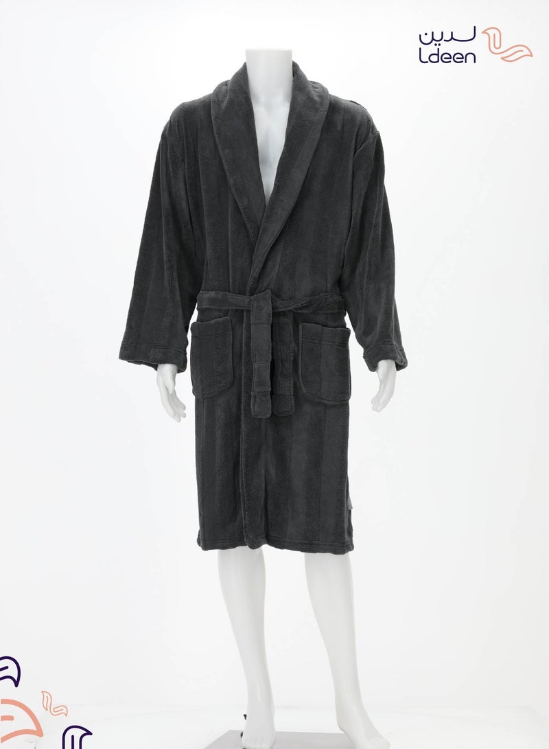 لدين روب استحمام مريح وعملي،  ناعم جداً على البشرة ، بقدرة عالية على الامتصاص - Image 4