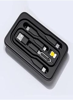 JSAUX UrbanKit Pro USB Travel Gadgets Storage Contains USB-C to Lightning Cable/USB C to USB C Cable 100W / USB A male To Type C Female/Micro USB Male To USB C Female - Black