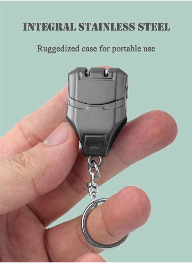 GUTCHE - Foldable Transformers Nail Clippers with Keyring, Portable Stainless Steel Nail Trimmer, Nail Art Trim Fingernail Styling Tools, Car Key Wallet Clip Backpack Decoration (Grey) - Image 1