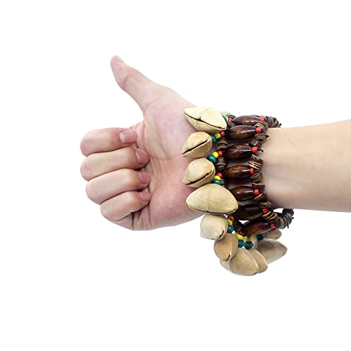 GOGHOST Cacho Seed Rattle Bracelet Anklet, 2 PCS African Shaker Nut Shell Bracelet Natural Percussion Accessories Musical Instrument(Chacha) - Image 5