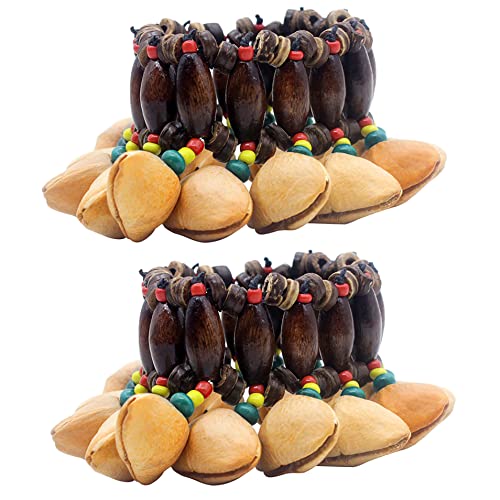 GOGHOST Cacho Seed Rattle Bracelet Anklet, 2 PCS African Shaker Nut Shell Bracelet Natural Percussion Accessories Musical Instrument(Chacha) - Image 1