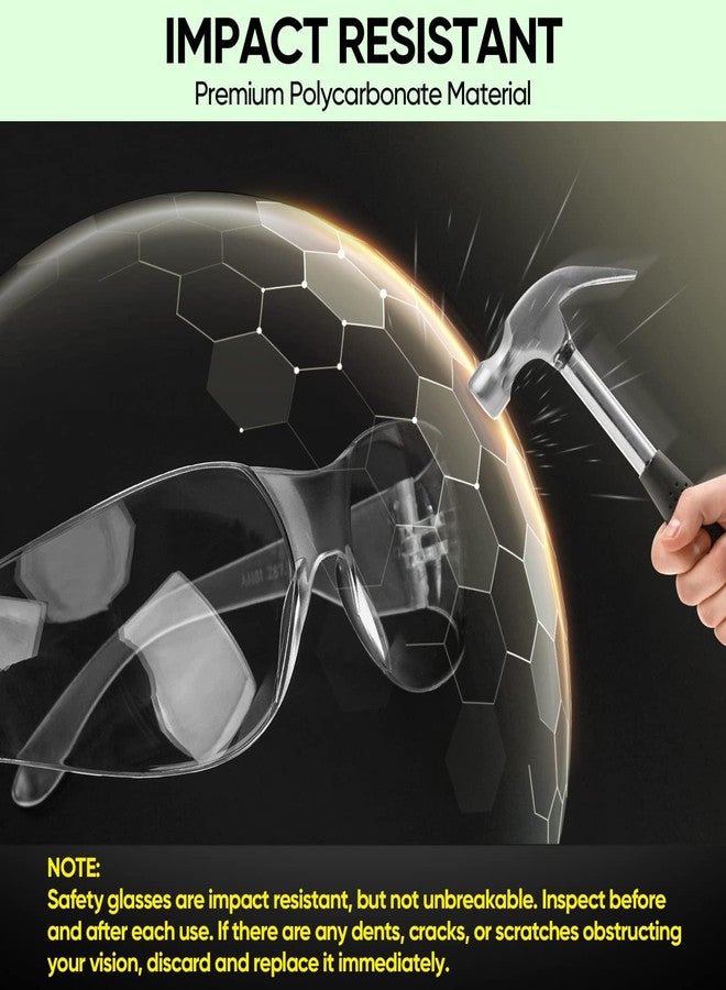 تيكون نظارة أمان شفافة من TICONN، للرجال، مقاومة للخدش والصدمات، متوافقة مع معيار ANSI Z87.1 (عبوة من 12 قطعة) - Image 4