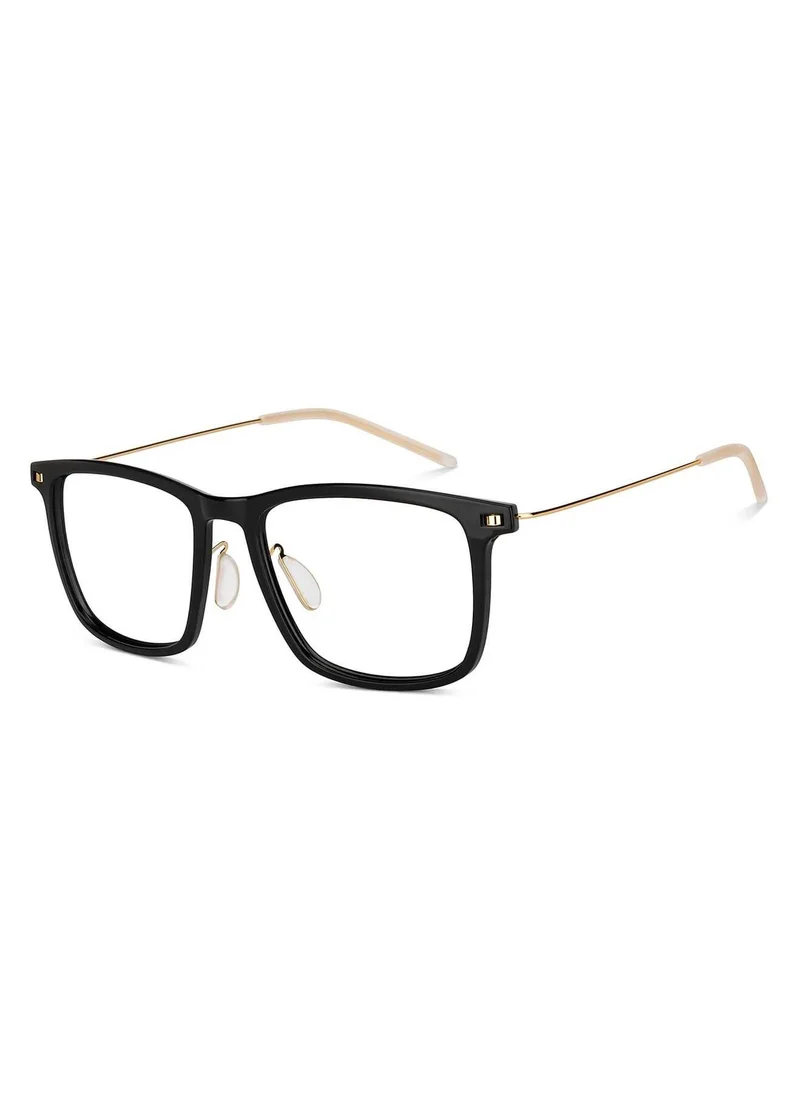 لينسكارت بلو LENSKART BLU | Zero Power Bluecut & Antiglare Computer Eyeglasses | Black Full Rim Square | For Men and Women | Large | LB E13533