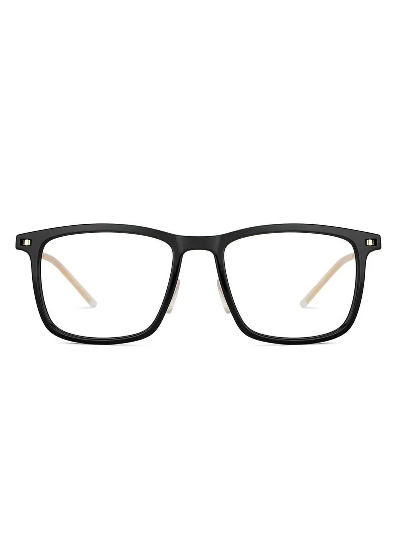 لينسكارت بلو LENSKART BLU | Zero Power Bluecut & Antiglare Computer Eyeglasses | Black Full Rim Square | For Men and Women | Large | LB E13533