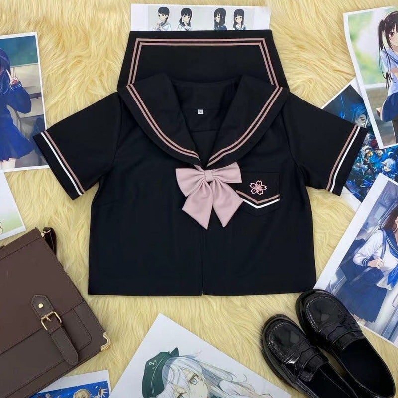 Original Jk Uniform Genuine Small Sakuragawa Short-Sleeved Creator Suit Japanese Department College Style School Style Long Short-Sleeved Class Uniform School Uniform - Image 4