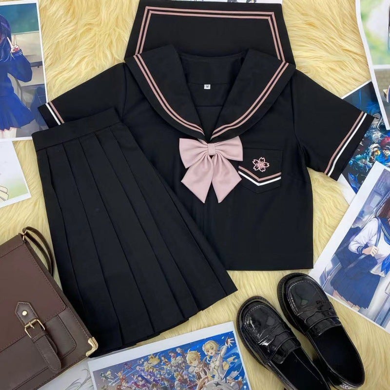 Original Jk Uniform Genuine Small Sakuragawa Short-Sleeved Creator Suit Japanese Department College Style School Style Long Short-Sleeved Class Uniform School Uniform - Image 3
