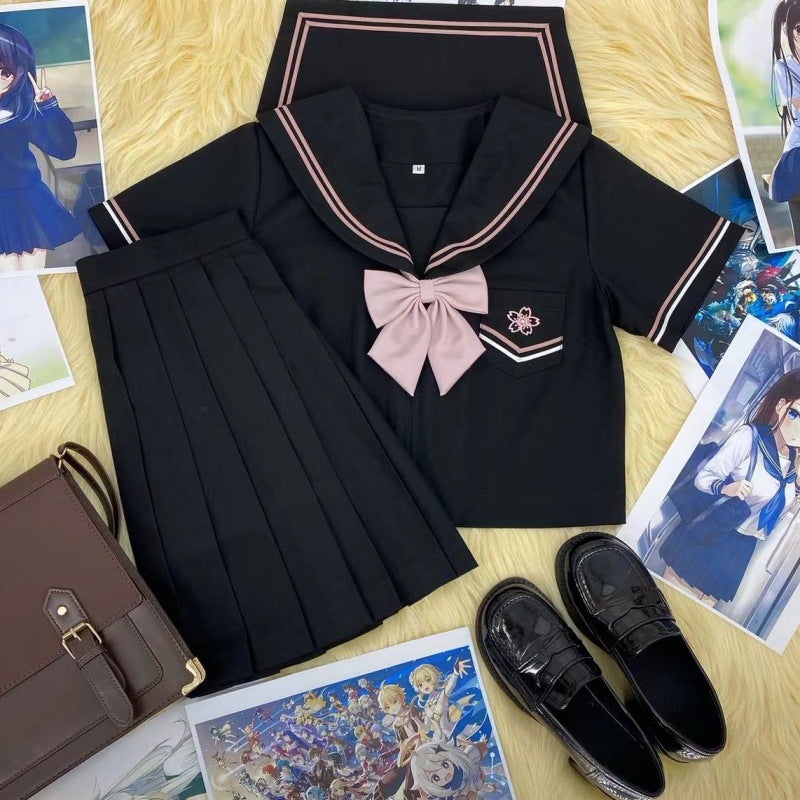 Original Jk Uniform Genuine Small Sakuragawa Short-Sleeved Creator Suit Japanese Department College Style School Style Long Short-Sleeved Class Uniform School Uniform - Image 1