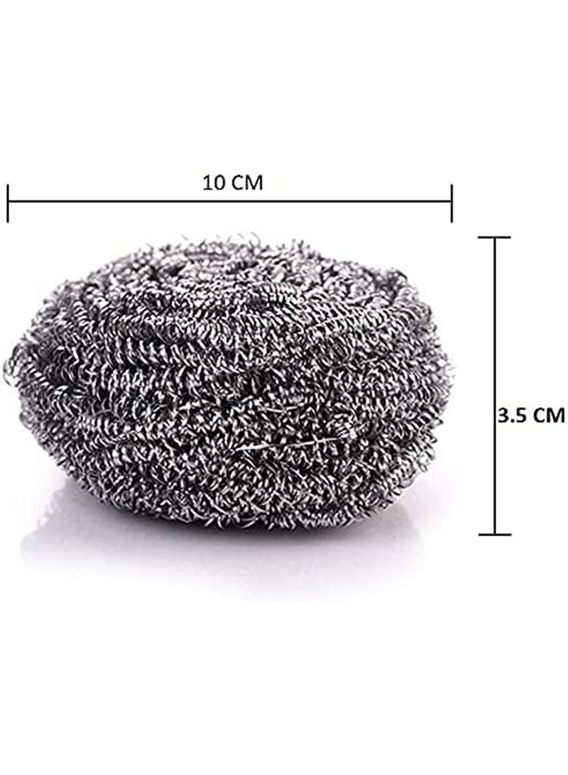 كلاسي تاتش عبوتان من إسفنجة التنظيف المصنوعة من الفولاذ المقاوم للصدأ لإزالة الأوساخ الصعبة والشحوم والزيوت أو البقع من الأطباق والأواني ومواقد الطهي وأطباق التنقيط وأواني الطهي وأدوات المطبخ - Image 4