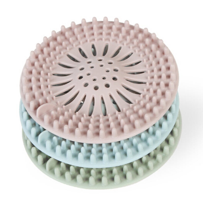 3 Pcs Shower Drain Covers Hair Catcher Hair Stopper Sink Strainer Universal Drain Cover Filter for Kitchen Bathroom and Bath Tub(Blue+Green+Pink) - Image 2