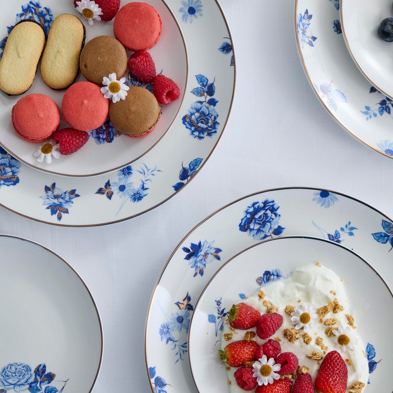 Stone Lain Viola 12-Piece Dinnerware Set Porcelain, Plates and Bowls Set, Dish Set for 4, Microwave and dishwasher Safe, Blue - Image 5