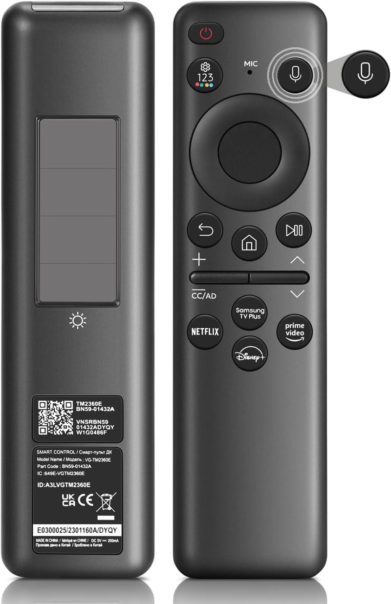 AZMKIMI 𝐁𝐍𝟓𝟗-𝟎𝟏𝟒𝟑𝟐𝐀 𝐓𝐌𝟐𝟑𝟔𝟎𝐄 Solar Voice Remote Control Compatible with Samsung TV Remote Control Compatible with Samsung BN59-01432A Neo QLED OLED 8K HDR Smart TV(𝟐𝟎𝟐𝟑 𝐌𝐨𝐝𝐞𝐥) - Image 1