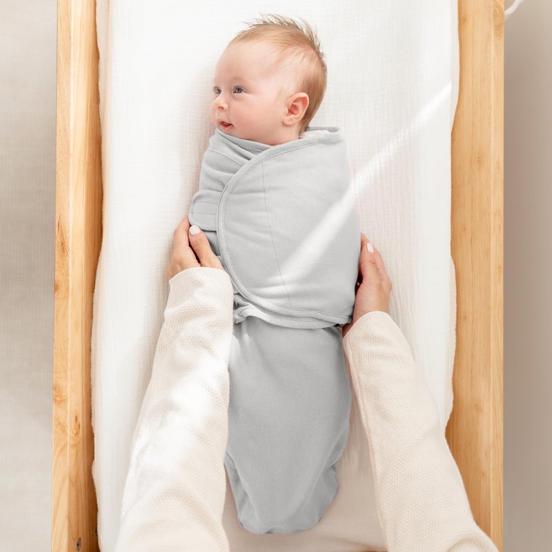 Comfy Cubs Easy Swaddle Blanket, 3 Pack - 100% Cotton Newborn Wrap, Large for 3-6 Months Infants, Breathable and Durable Sleep Sack for Babies - Stone, Nomadic Blue & Azul - Image 4