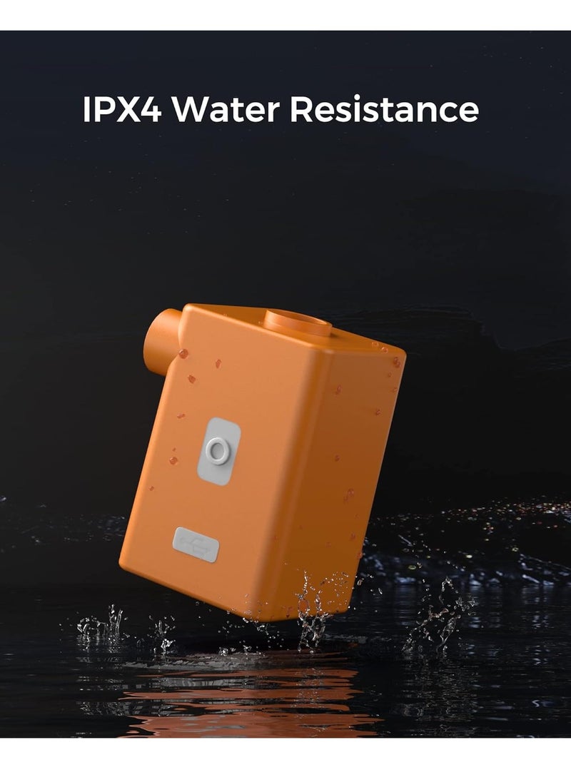 FLEXTAIL - FLEXTAILGEAR - MAX Pump Plus Portable Air Pump with 3600mAh Battery USB Rechargeable Lightwight Quick Inflate Deflate for Pool Floats Bed Air Mattress Swimming Ring (Orange) - Image 1