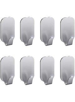 Zaboon Adhesive Heavy Duty Wall Hooks Stainless Steel Ultra Strong No Drill Waterproof Hanger For Robe Coat Keys Bags Home Kitchen Bathroom And Bedroom Pack Of 8  - Image 1