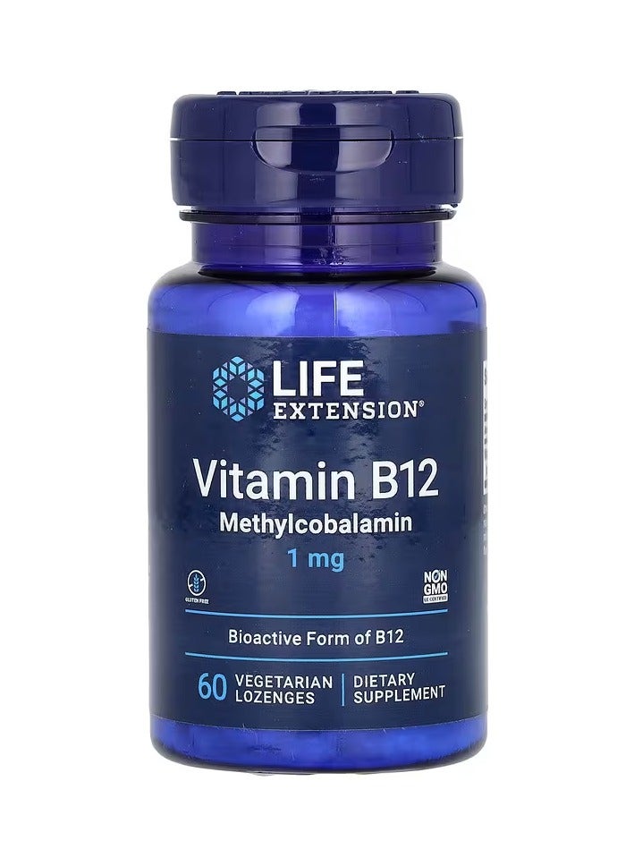 لايف إكستنشن فيتامين ب12 ميثيل الكوبالامين 1 ملجم 60 قرص نباتي للاستحلاب - Image 1