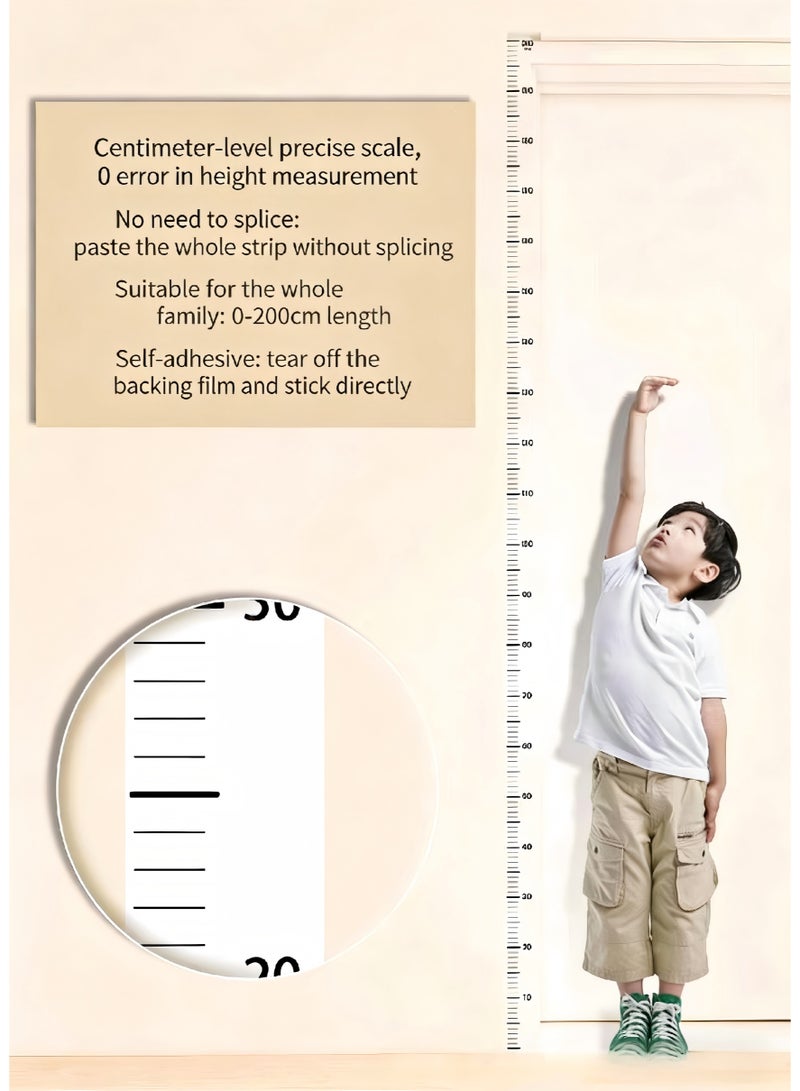 Children's Height Growth Record Stickers | Transparent Self-Adhesive Height Measuring Ruler with Precise Scale from 0-200 cm - Image 3