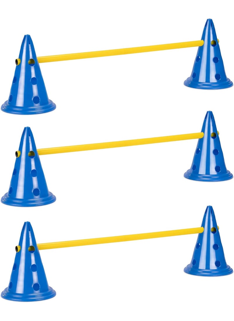 Navaris Navaris Dog Agility Equipment Set  Cone and Pole for Training and Exercise Jumps  Plastic Dog Agility Beginner Course  6X Cones 3X Poles  - Image 1