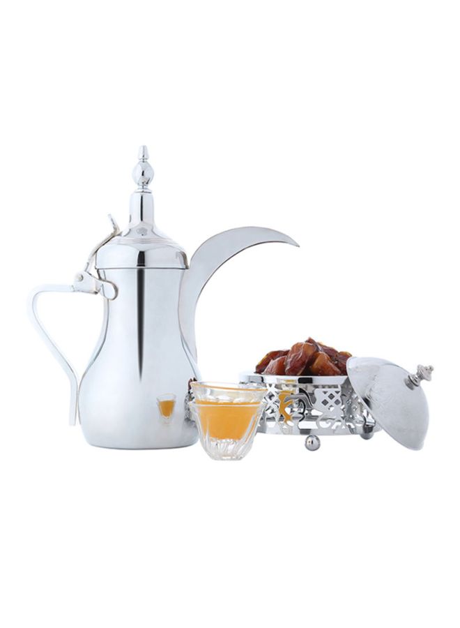 Alsaif Stainless Steel Arabic Coffee Dallah Flask Silver - Image 2