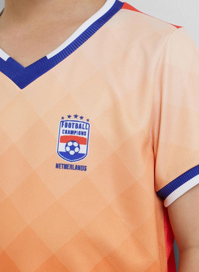 Styli Kids Netherlands Print Jersey T-Shirt and Shorts FIFA Football Set - Image 4
