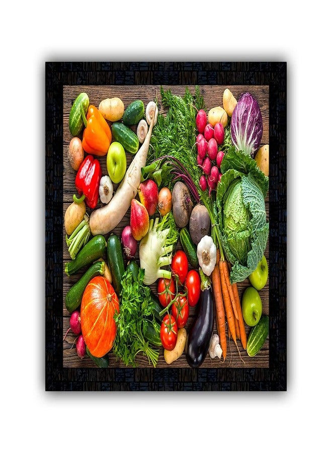 pnf Poster And Frames Fruits & Vegetables Framed Wall Poster | For Living, Bedroom | Home Decoration Item | Best Gifting Option (14x14inch) 25374 - Image 1