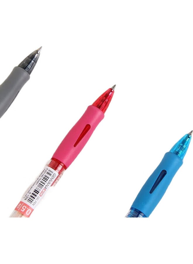 GENVANA Jin Wanian [12 Retractable] 0.5Mm Red Gel Pen, Comfortable Writing, Push-Button, Classic Bullet Tip, Signature Pen, For Training, Exams, Practice, Office Use, G-1326 - Image 3