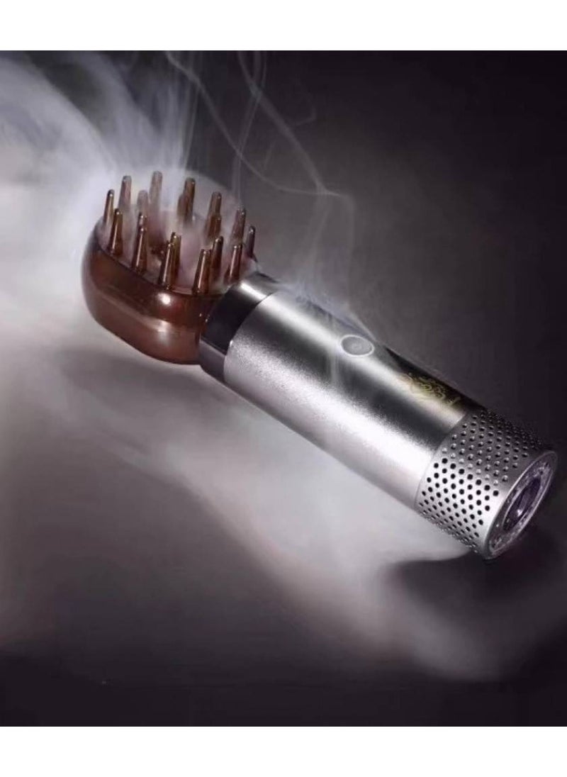 Yuwell - New Electric Aroma Diffuser Comb And Car Incense Burner 2 in 1 Rechargeable Portable USB Type C Environment Aromatizer Electric Bakhoor Burner With Comb Silver - Image 1
