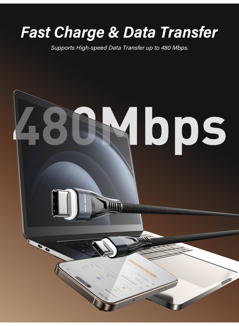 فين ديونز كابل بيانات فين-دنس VD-DC19C من USB-A إلى تايب-سي مصنوع من PVC (أسود) – شحن سريع 5 فولت/3 أمبير، مزامنة بيانات عالية السرعة، موصلات معززة، تصميم مقاوم للتشابك، مثالي للهواتف الذكية والأجهزة اللوحية بمنفذ تايب-سي - Image 5