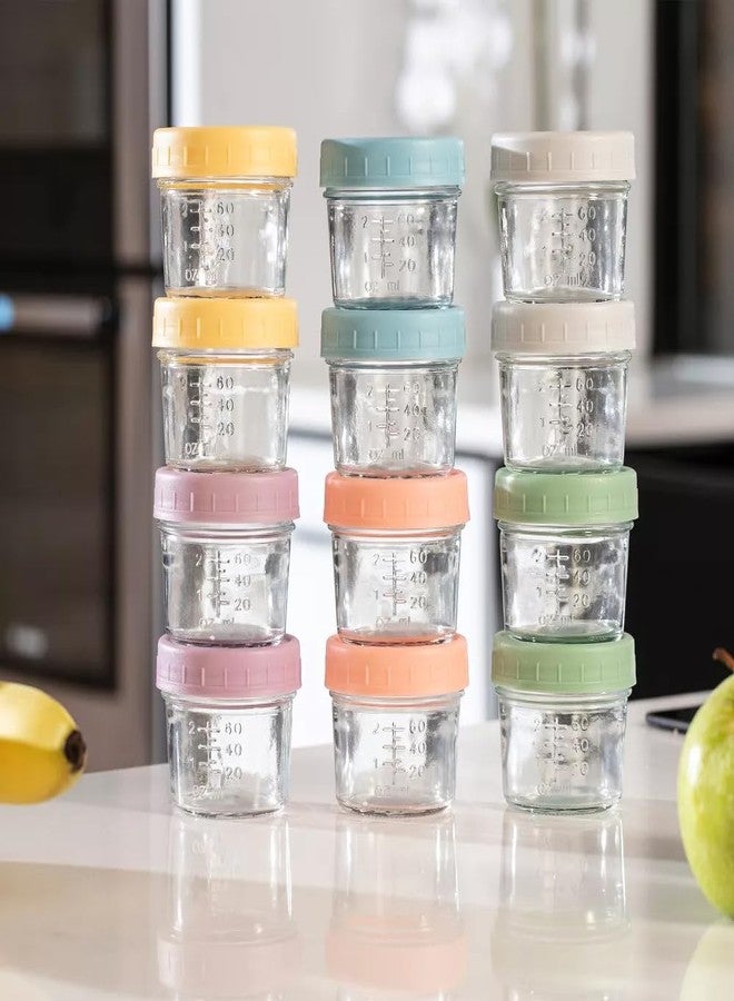 SPERRIC 12-Pack Glass Baby Food Storage Jars with Lids, 6-Pack Silicone Baby Self-Feeding Spoons - BPA-Free, Leakproof, Freezer Safe Jars - Image 5