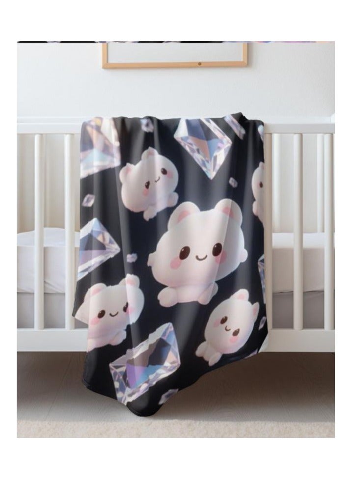 عام بطانية رقيقة من الفانيلا الكرتونية للأطفال أو الطلاب (دافئة ومريحة ومناسبة للنوم والألعاب) 100 سم * 150 سم - Image 4