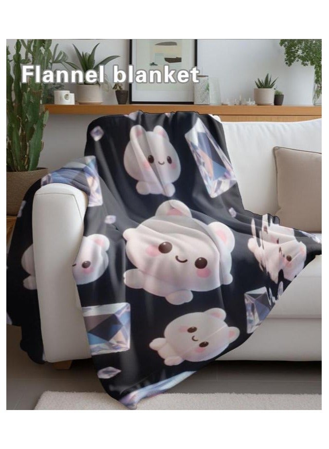 عام بطانية رقيقة من الفانيلا الكرتونية للأطفال أو الطلاب (دافئة ومريحة ومناسبة للنوم والألعاب) 100 سم * 150 سم - Image 1