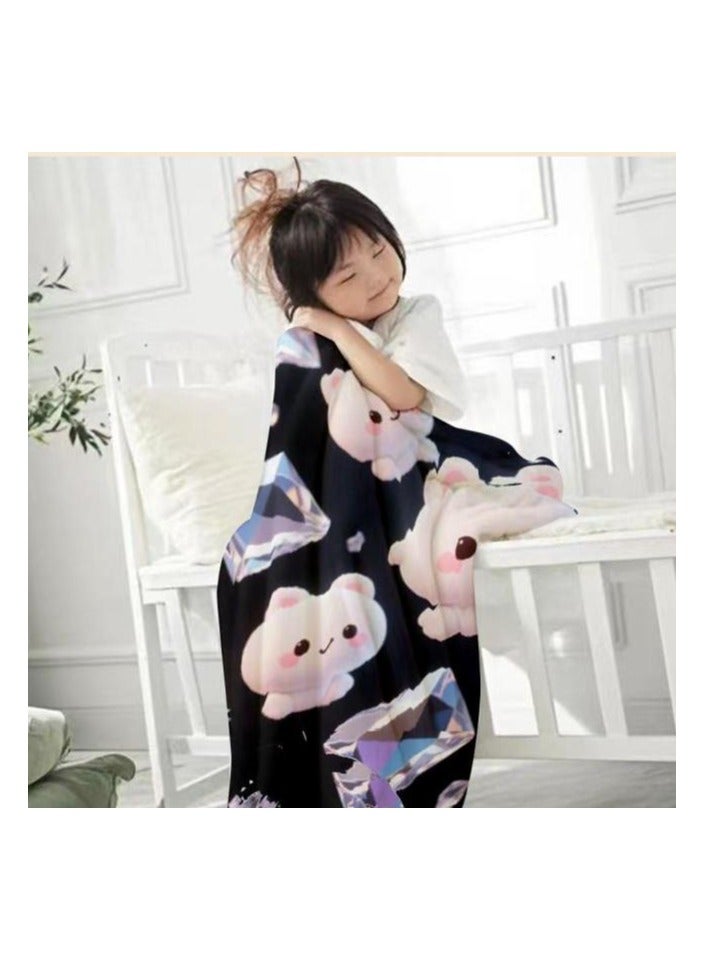 عام بطانية رقيقة من الفانيلا الكرتونية للأطفال أو الطلاب (دافئة ومريحة ومناسبة للنوم والألعاب) 100 سم * 150 سم - Image 3