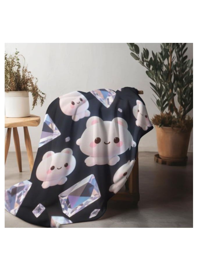 عام بطانية رقيقة من الفانيلا الكرتونية للأطفال أو الطلاب (دافئة ومريحة ومناسبة للنوم والألعاب) 100 سم * 150 سم - Image 5