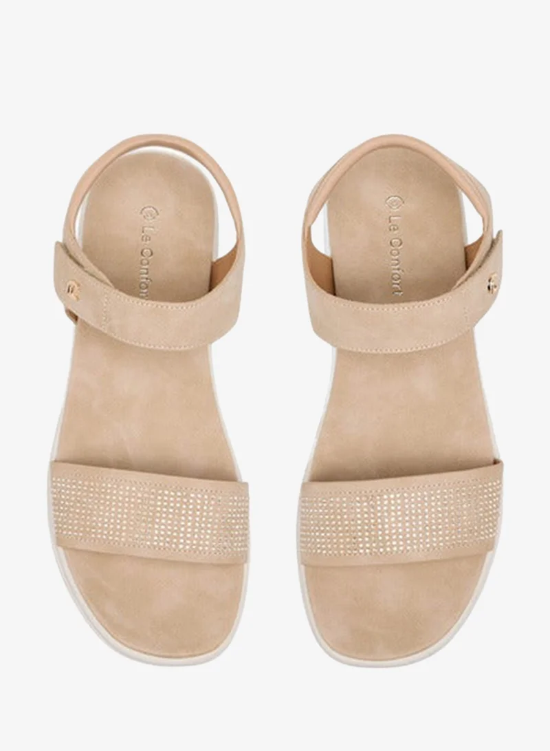 Le Confort Women Embellished Comfort Sandals with Hook and Loop Closure
