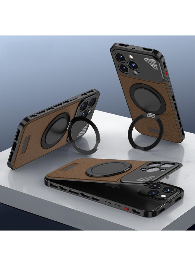 اس-توب جراب لهاتف iPhone 15 Pro مزود بإبزيم معدني قابل للدوران 360 درجة مع حامل مغناطيسي من MagSafe - Image 1