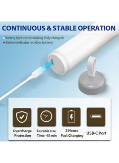 Arabest Electric Spin Scrubber, Cordless Electric Cleaning Brush for Bathroom, 2 Rotating Speeds, 4 Replaceable Brush Heads, Portable Handheld Scrubber for Cleaning Kitchen, Dish, Bathtub, Sink, Wall  - Image 3