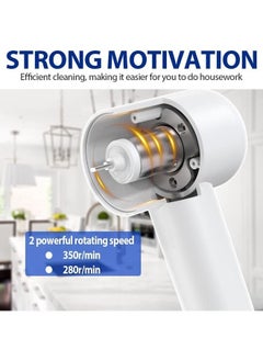 Arabest Electric Spin Scrubber, Cordless Electric Cleaning Brush for Bathroom, 2 Rotating Speeds, 4 Replaceable Brush Heads, Portable Handheld Scrubber for Cleaning Kitchen, Dish, Bathtub, Sink, Wall  - Image 4
