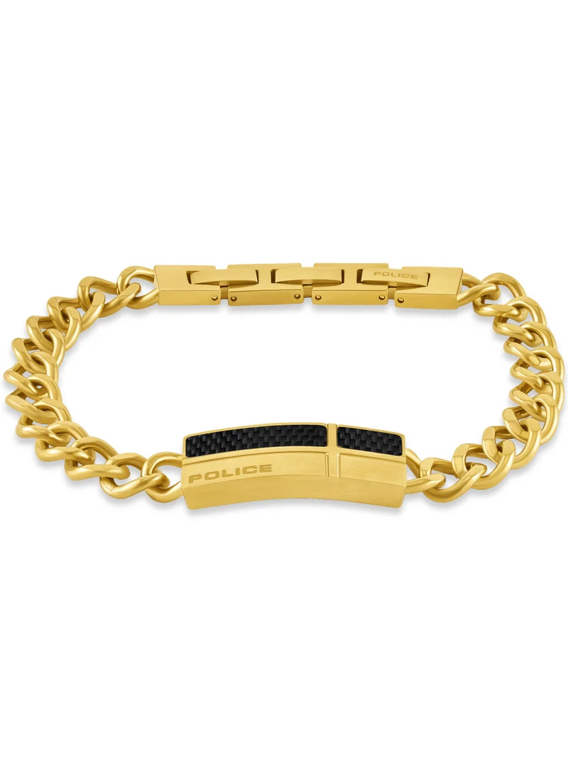 بوليس Fiberskin Gold Plated Stainless Steel Chain Bracelet for Men