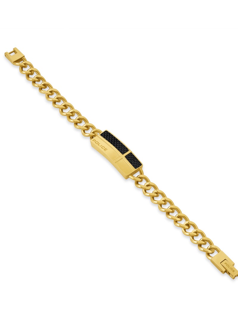 POLICE Fiberskin Gold Plated Stainless Steel Chain Bracelet for Men - Image 3