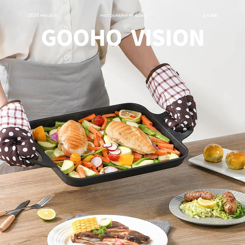 S·KITCHN Nonstick Grill Pan, Induction Stove Top Grill Plate, Glass Grilling Pan for Indoor, Gas Range Grill Panel/Skillet - Image 2