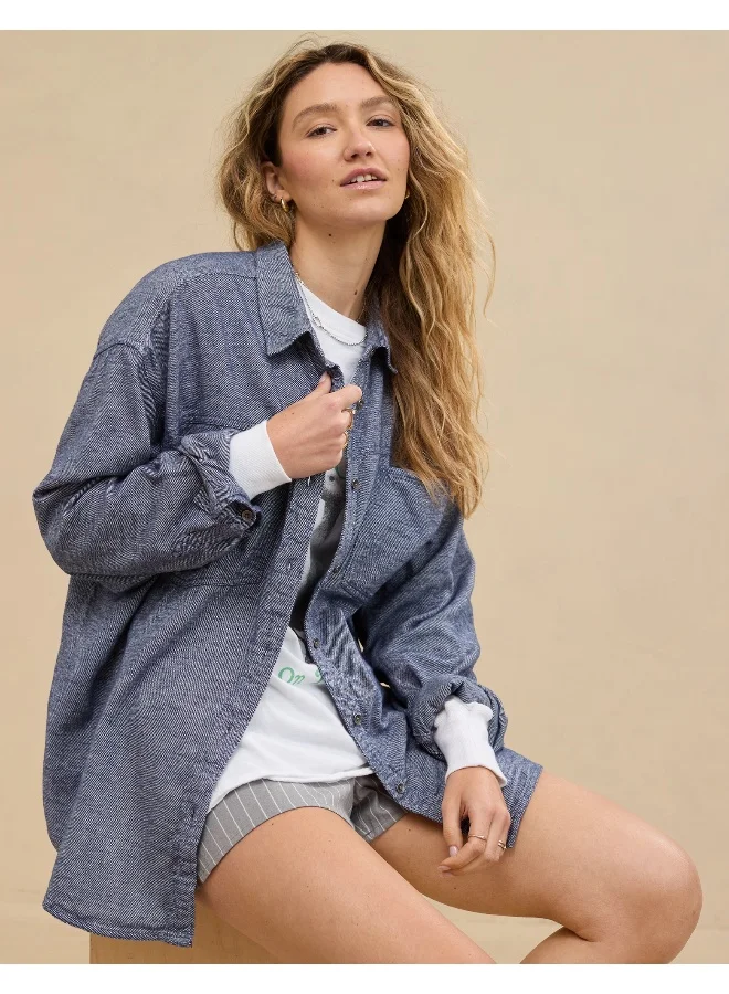 آري من امريكان ايجل قميص Aerie Twill المفضل لديك