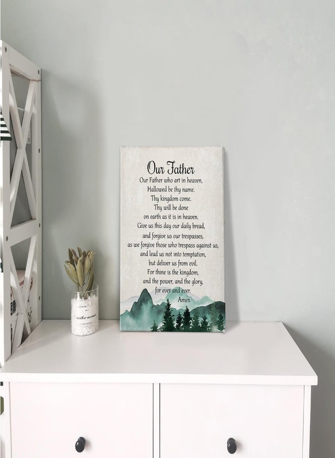 PHAMTE Our Father Prayer Wall Decor,Christian The Lords Prayer Wall Art Decor,Inspirational Quotes Bible Verse Scripture Print Framed Canvas Painting Christian Prayer Room Office Church Decor（11x14 - Image 4