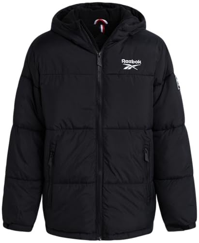 Reebok Boys Puffer Jacket - Heavyweight Water & Wind Resistant Quilted Boys Winter Coat - Fleece Insulated Kids Winter Jacket, Size 14-16, Black - Image 1