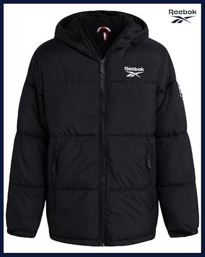 Reebok Boys Puffer Jacket - Heavyweight Water & Wind Resistant Quilted Boys Winter Coat - Fleece Insulated Kids Winter Jacket, Size 14-16, Black - Image 5