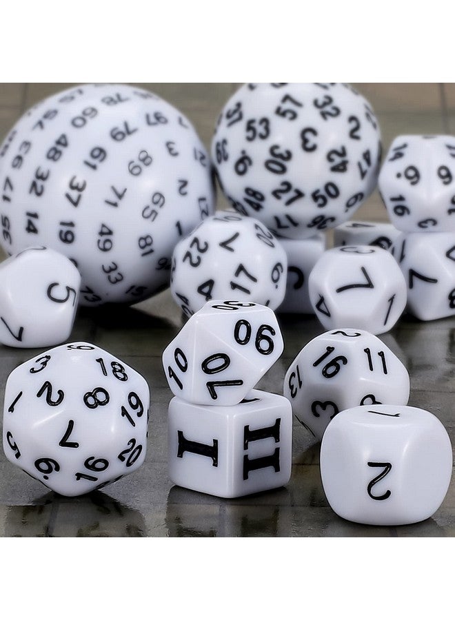 CiaraQ Dnd Polyhedral Dice Set (15Pcs) D4-D100 Game Dice With Dice Bag For Dungeons And Dragons Role Playing Table Games (White & Black) - Image 5
