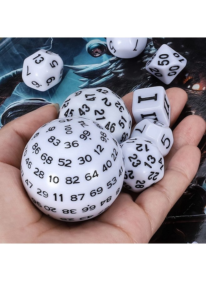 CiaraQ Dnd Polyhedral Dice Set (15Pcs) D4-D100 Game Dice With Dice Bag For Dungeons And Dragons Role Playing Table Games (White & Black) - Image 4